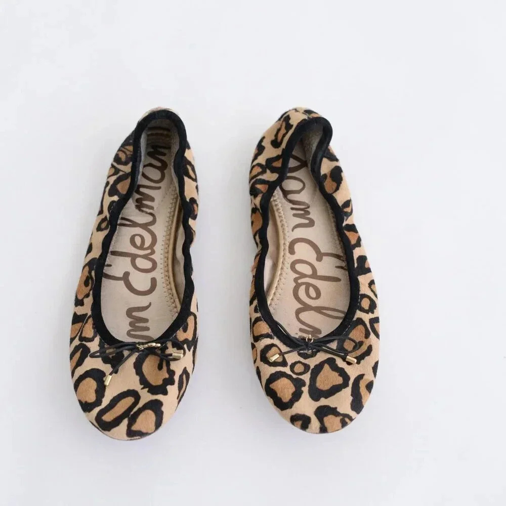 Sam Edelman Shoes Women Size 9.5M Ballet Flats Leopard Print Slip On Bro…